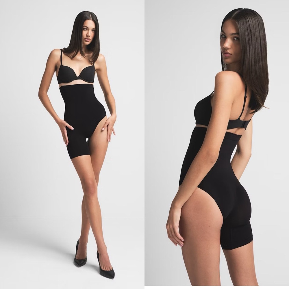 Skims Seamless SCUPLT Solution‎ Short Left Leg Exposed Onyx BLACK NWOT $42 sz L